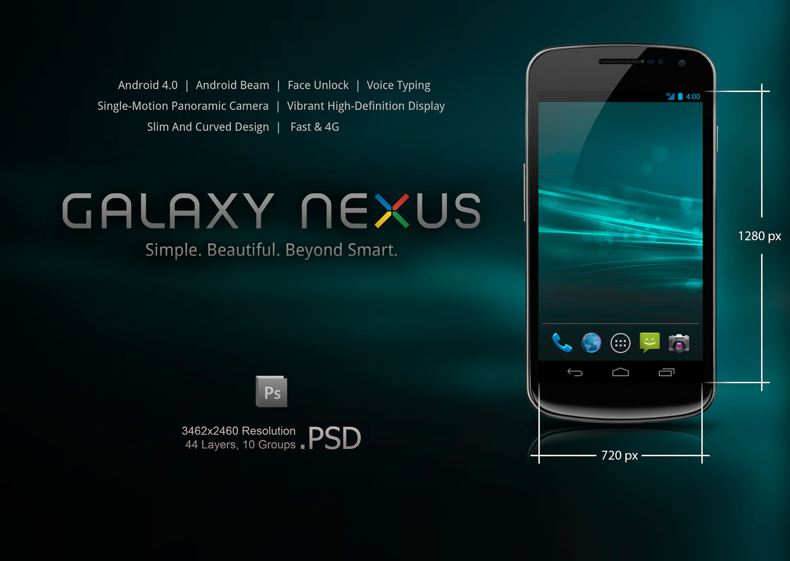 Galaxy Nexus PSD Mockup