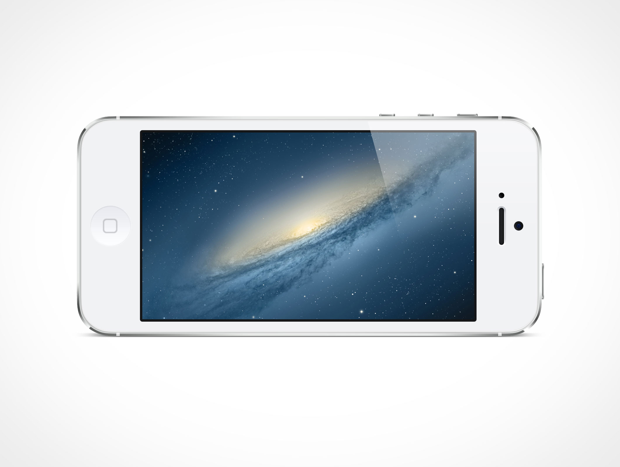 White iPhone5 Landscape PSD Mockup