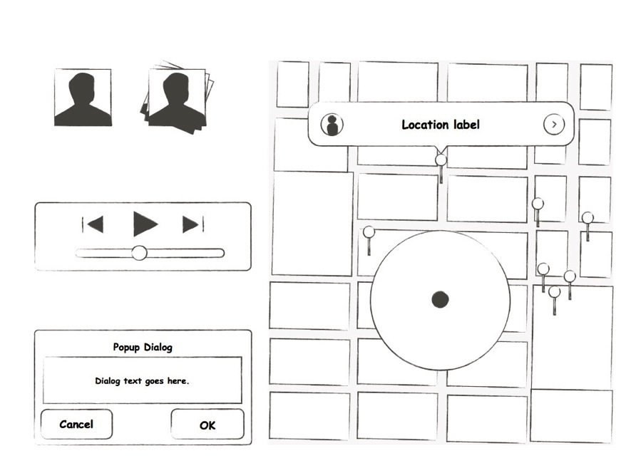 Desktop Mobile App Mockup Prototype iOS OSX Template Media Playback Controls Map Interface