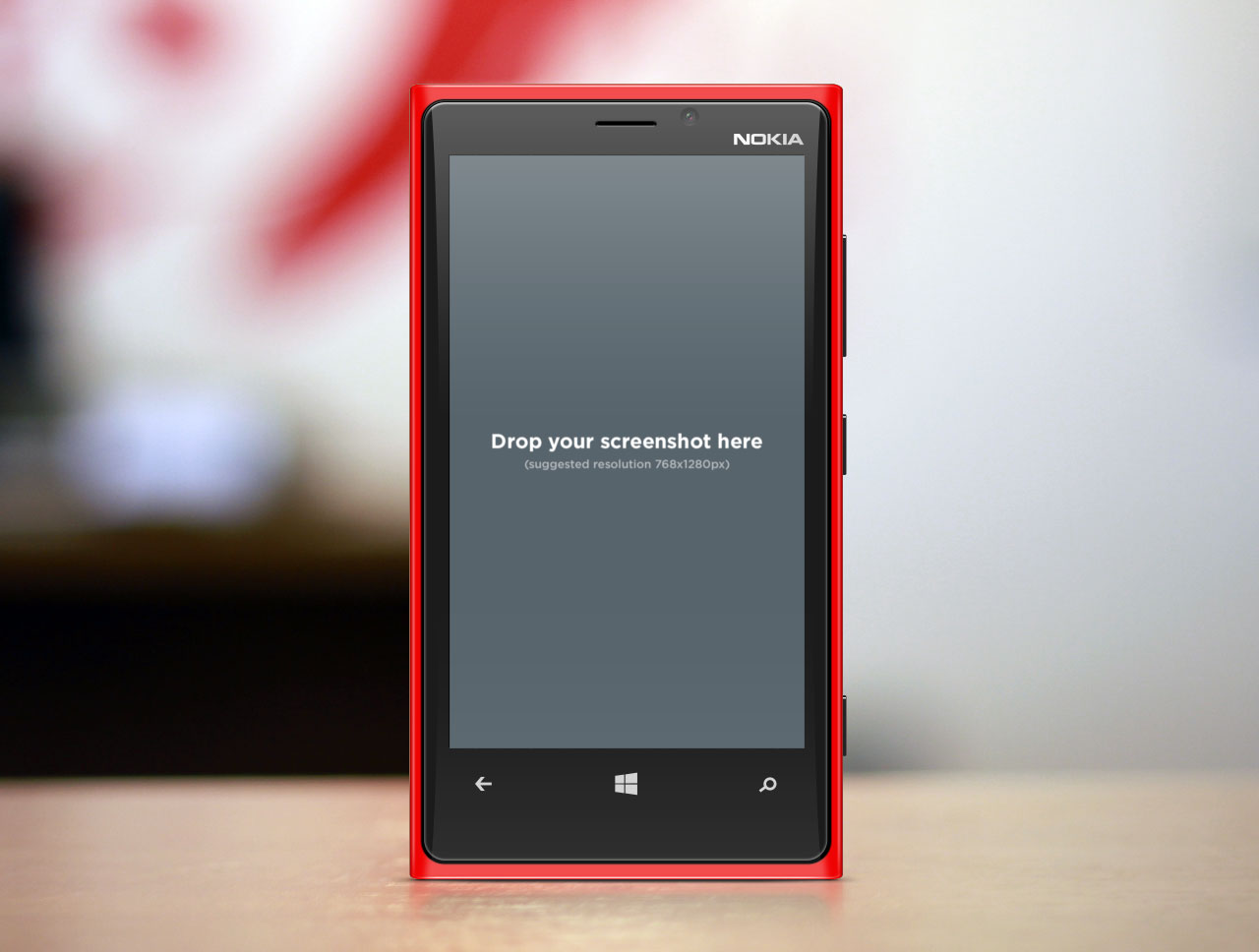 Red Windows Nokia Smartphone Mockup Product Shot