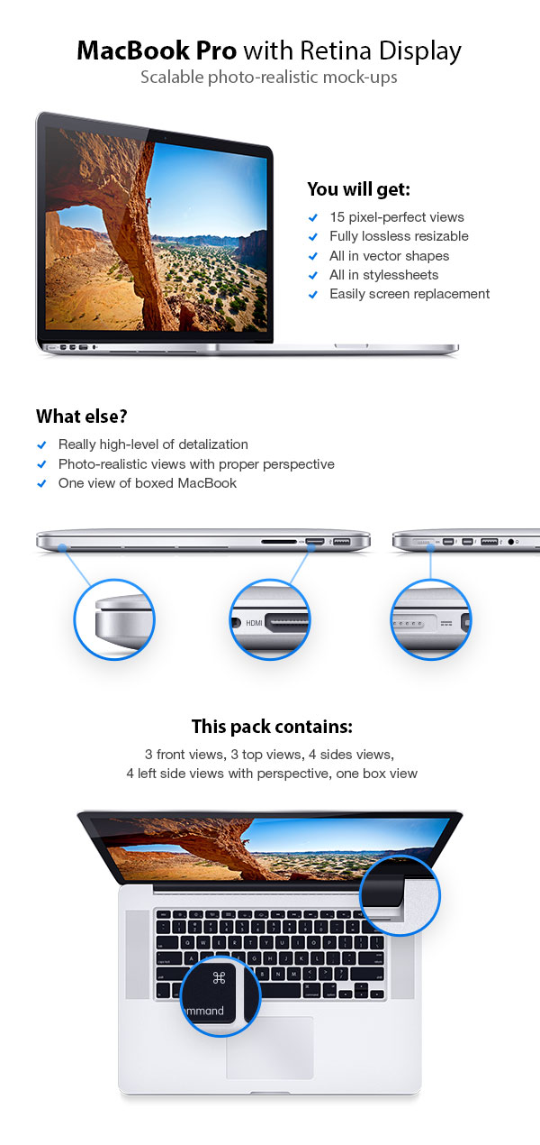 MacBook Pro Retina PSD Mockup