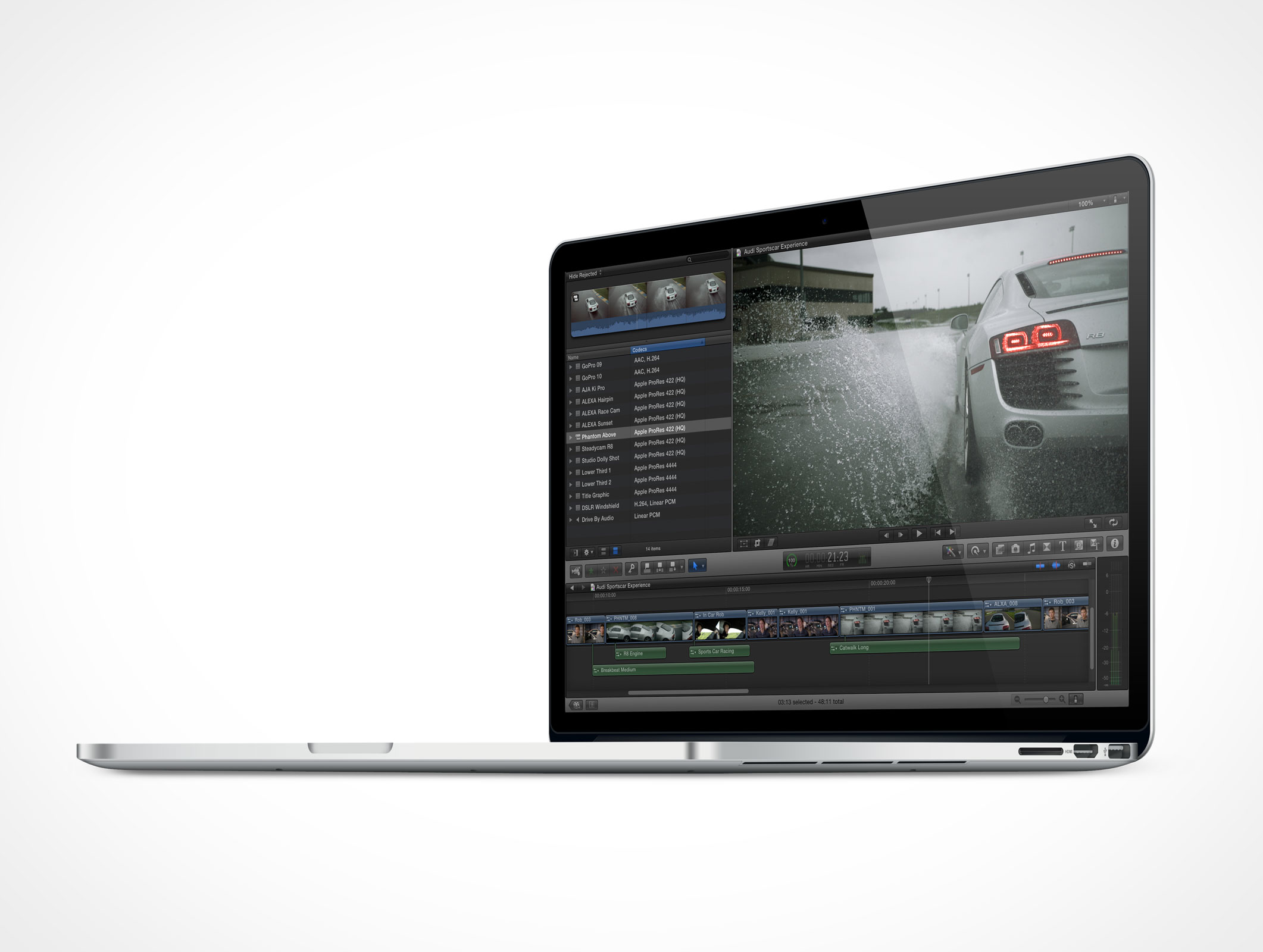 Apple MacBook Pro Retina 15 inch Thunderbolt Forward Front Photoshop PSD Mockup Action
