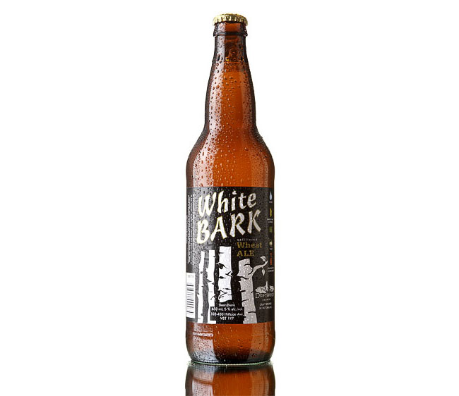 White Bark Brewery Beer Bottle Graphic Design Product Photography