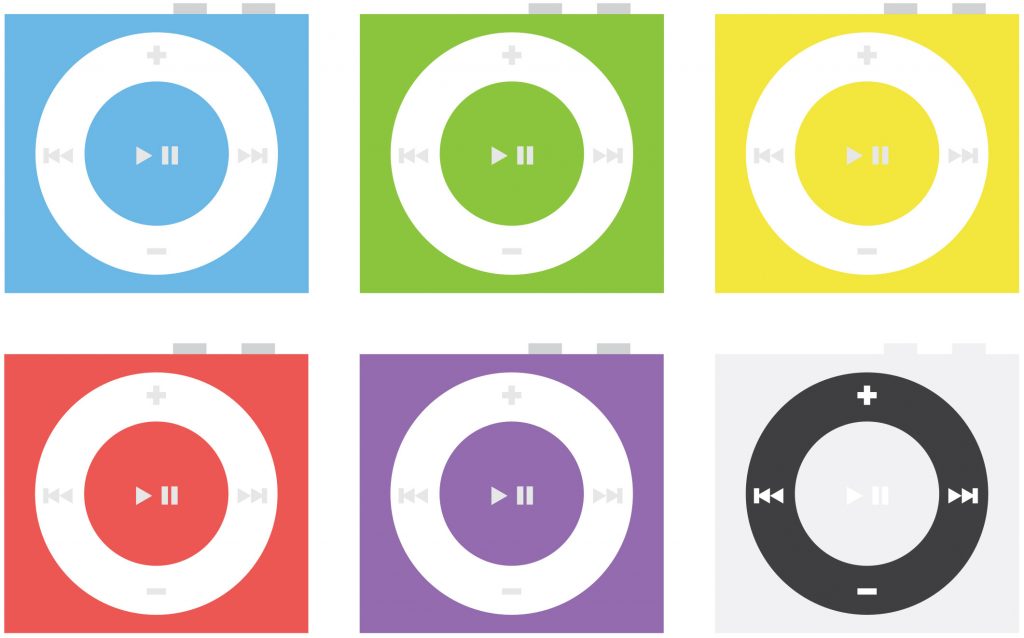 apple Shuffle Flat Icon Design Mockups