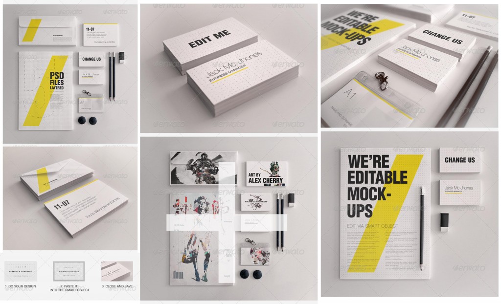 graphicriver corporate identity stationery branding envelopes brochure pencil psd mockups