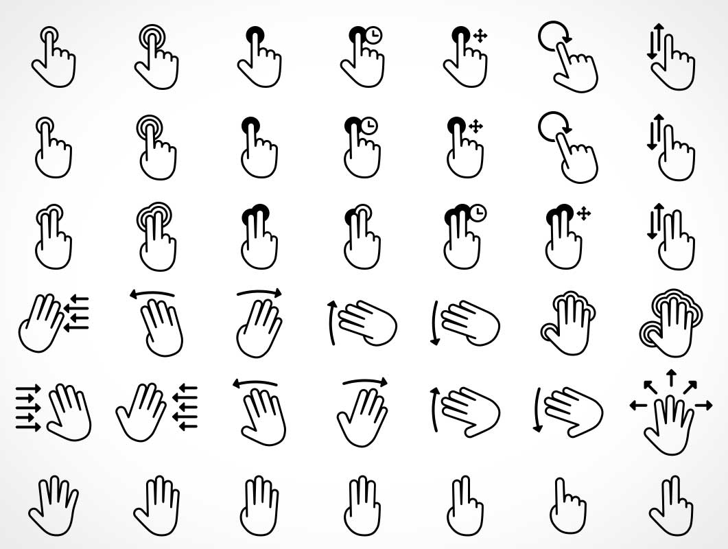 100+ Touch Gestures Icons