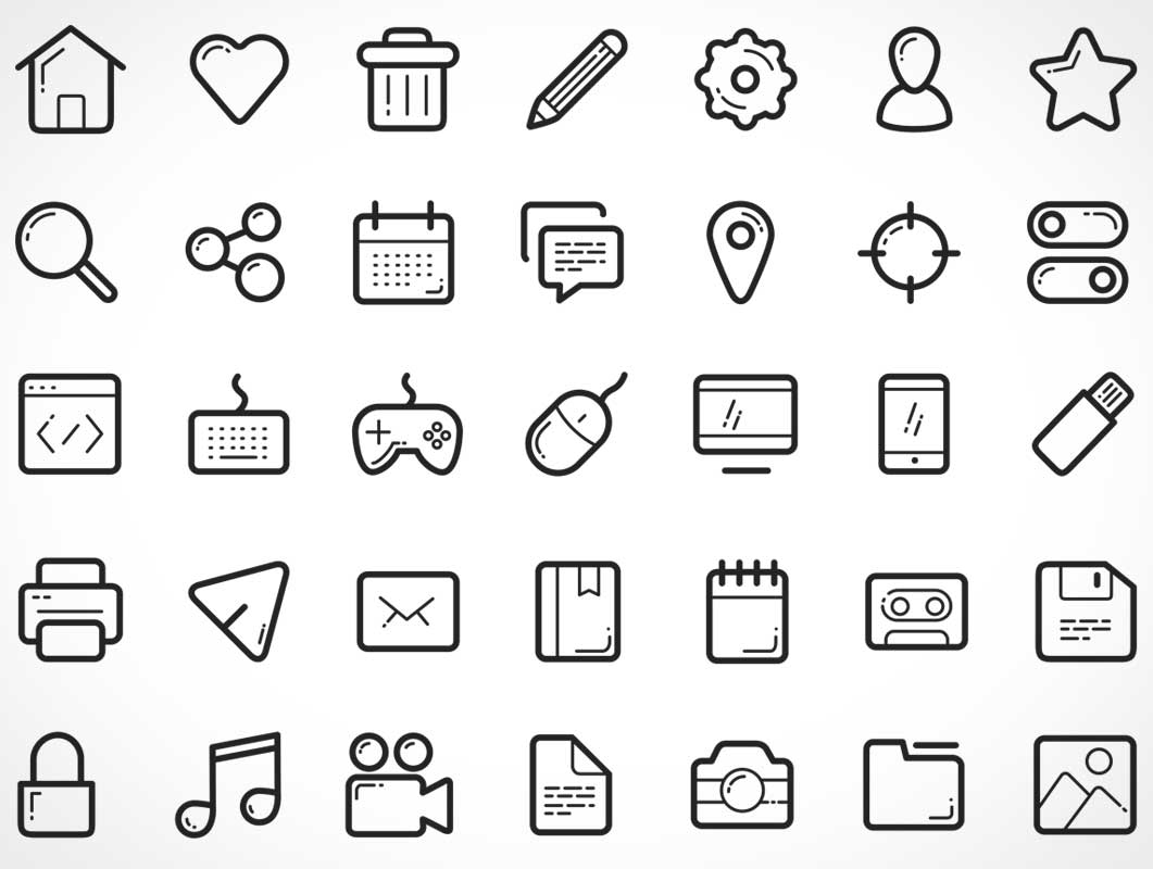 112 Fully Scaleable Vector Icons