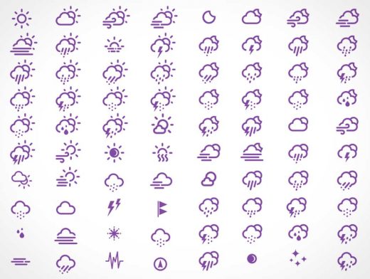 222 Weather Themed Icons and CSS