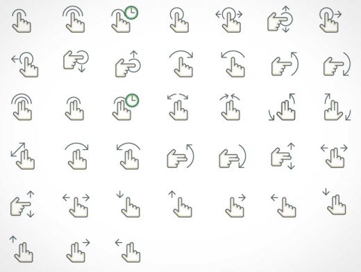 38 free gesture icons