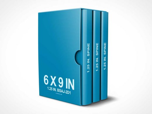 6 x 9 (3 book) Box Set PSD Mockup Template