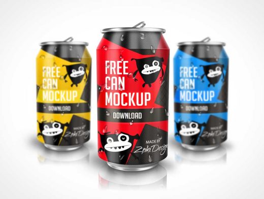Free Soda Can PSD Mockup