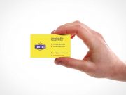 Hand Holding Business Card PSD Mockup