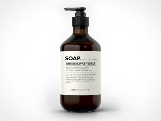 Hand Soap Dispenser Bottle PSD Mockup