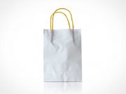 Paper Bag with Yellow Handles PSD Mockup