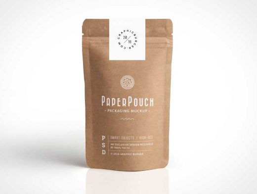 Paper Pouch Packaging PSD Mockup