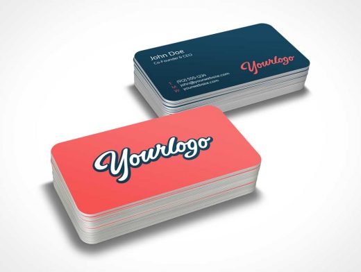 Stack of Business Card PSD Mockup