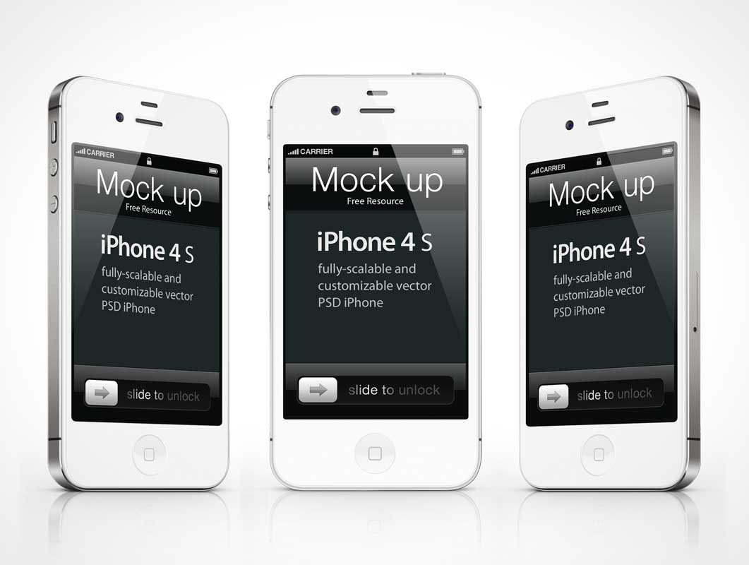 iPhone 4s Psd Vector PSD Mockup Template