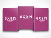6 x 9 Book Series with Dust Jacket Covers PSD Mockup