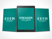 6 x 9 Book Series with eBook PSD Mockup