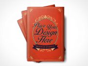6 x 9 Stack of Hardcover Book PSD Mockups With Dust Jacket