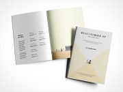 A4 Brochure PSD Mockup Centerfold and Cover