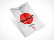A4 Folded Paper PSD Mockup Floating Midair
