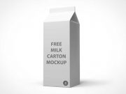 Cardboard Milk Carton PSD Mockup