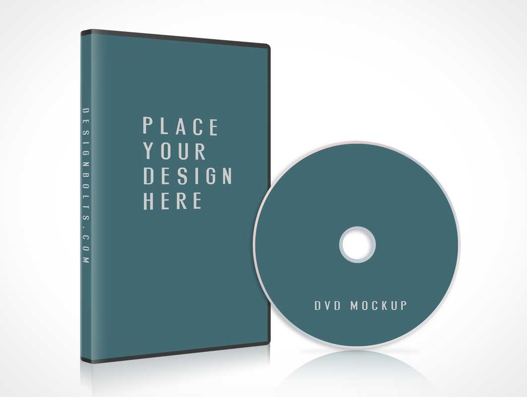 Free CD DVD Jewel Case With Disc Cover PSD Mockup
