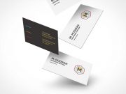 Free Falling Business Cards PSD Mockup