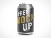 Free Standing Opened Soda Can PSD Mockup