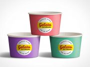 Gelato Ice Cream PSD Mockup Cups Stacked