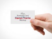 Hand Held Photorealistic Business Card PSD Mockup