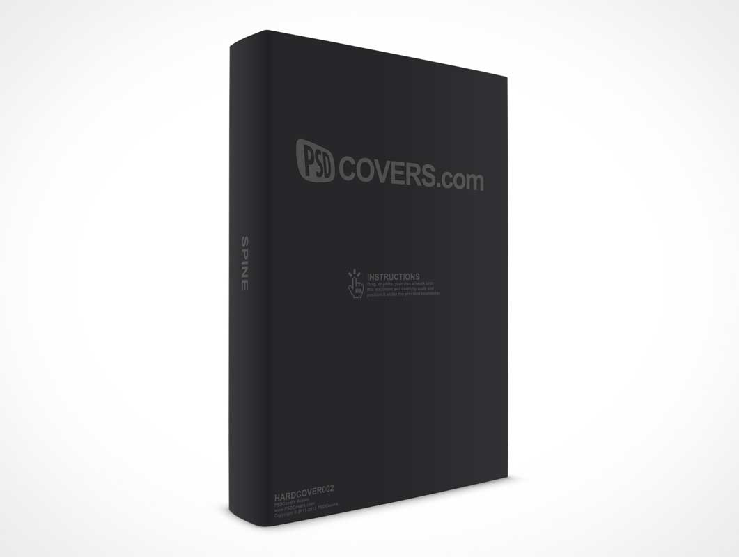 Hardcover PSD Mockup in Portrait Mode Rotated 30 Degrees