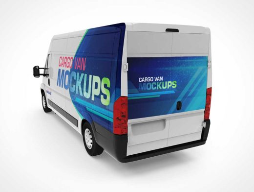 Mini Van Cargo PSD Mockups Front Rear and Sideview