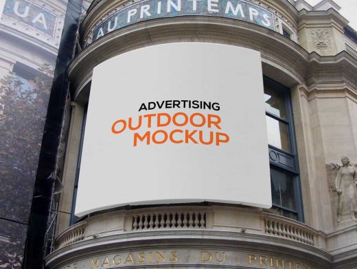 Outdoor Canvas Advertising PSD Mockup