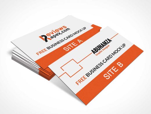 Photo Realistic PSD Mockup Stacked Business Cards