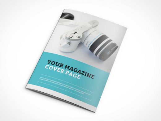 Photorealistic Catalogue Magazine PSD Mockup Cover Back and Closed