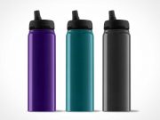 Plastic Standing Water Bottle PSD Mockup With Spout