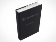 Rotated Hardcover PSD Mockup In Portrait Mode