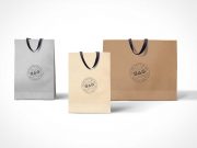 Shopping Bags PSD Mockup With Cloth Carry Handles