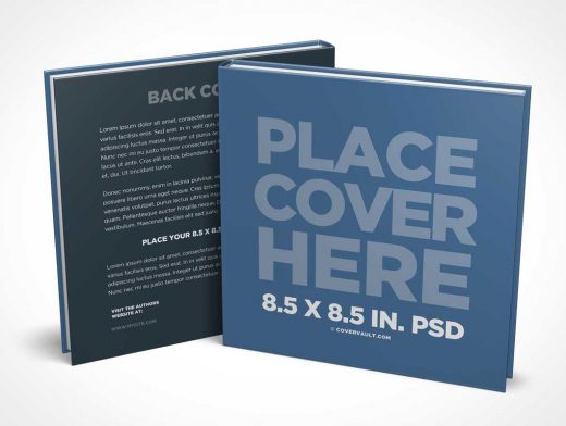 Square Children’s Book PSD Mockup Front and Back Covers