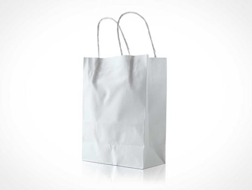 Standing Paper Bag PSD Mockup With Carry Handles