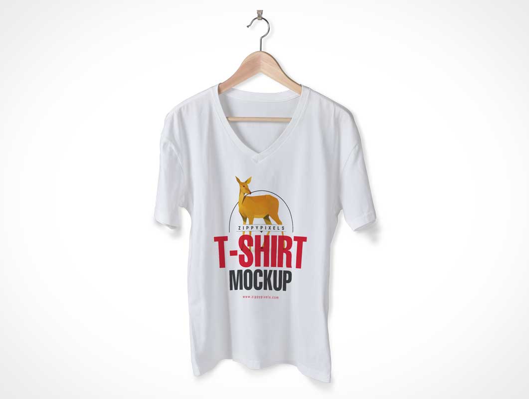 Download Trendy Free V-Neck T-Shirt PSD Mockup - PSD Mockups