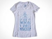 Woman's T-Shirt PSD Mockup V-Neck Style