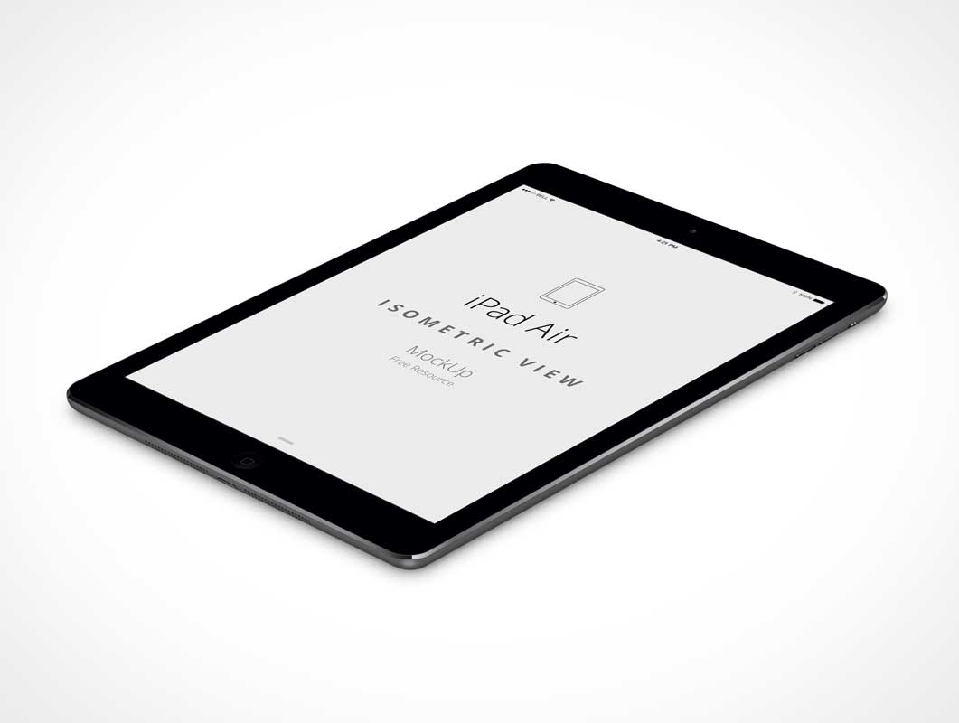 iPad Air PSD Mockup With Isometric Perspective