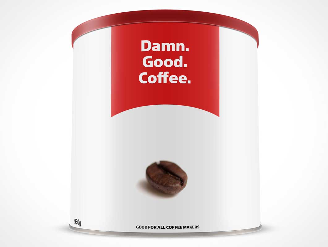 32oz Can PSD Mockup for Ground Coffee
