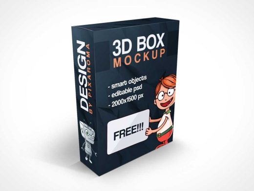 3D Product Box PSD Mockup