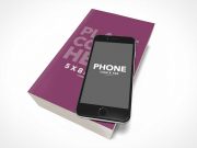 5 x 8 Paperback Book PSD Mockup with iPhone