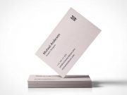 Business Card Stack PSD Mockup Showcasing Your Brand