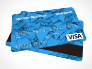 Credit Card PSD Mockup Stacked Front to Back